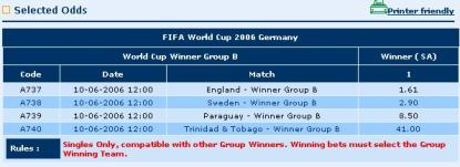 Betting Coupon Layout