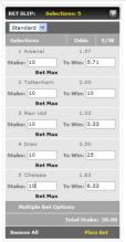 Bet365 Bookmaker betting slip