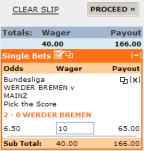 A Centrebet bet slip - all very easy