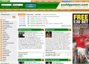 Home page at Paddy Power - check out the Daily cash back specials