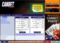 Canbet Poker Room lobby - quick seat option means you can be playing in seconds!